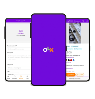 celular mostrando tela do app do OLX